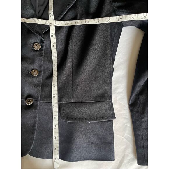 S2 Tahari Dark Blue Denim Jean Stretch Blazer Jacket Size Small - Picture 6 of 6